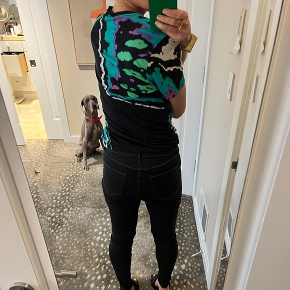 Christopher Kane print turquoise black white t shirt medium 100% cotton - Picture 5 of 13